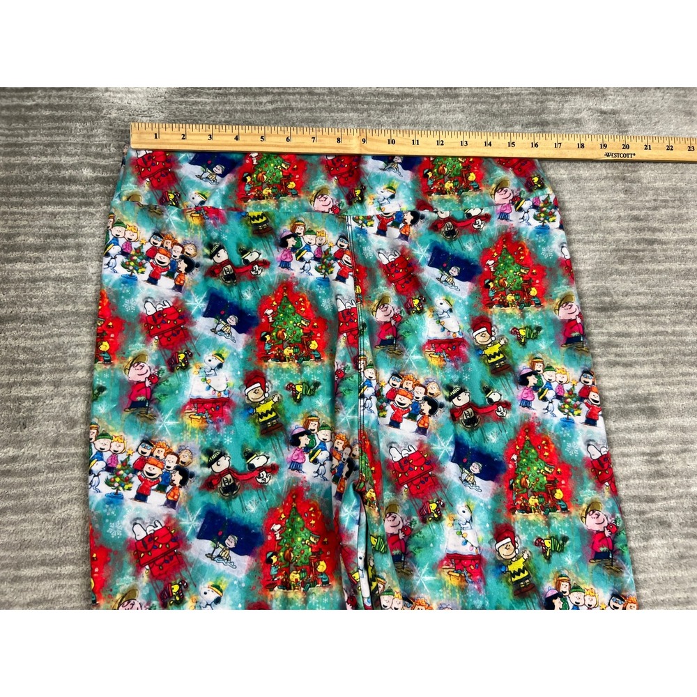 LuLaRoe Leggings Womens TC2 Multicolor Peanuts Christmas Snoopy Holiday Stretch - Picture 4 of 11